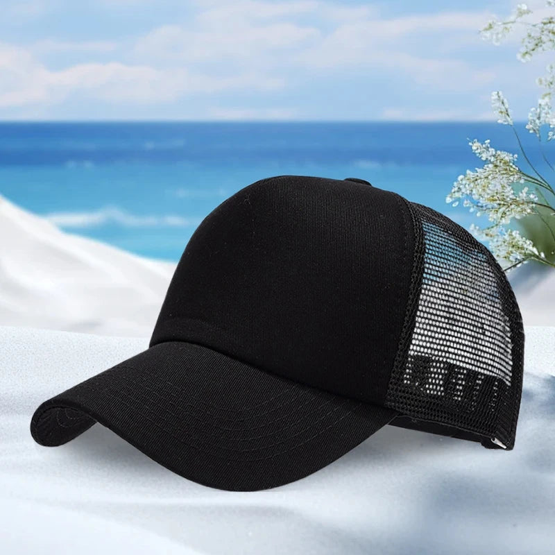 Classic Baseball Caps Unisex Adjustable Solid Color Dad Hats Breathable Mesh Trucker Hats for Sports Outdoor