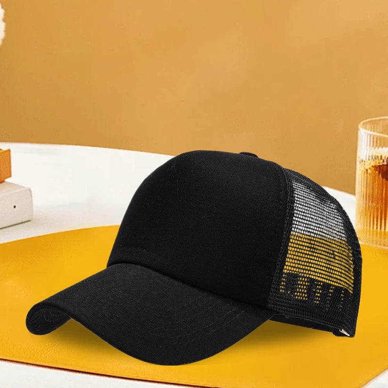 Classic Baseball Caps Unisex Adjustable Solid Color Dad Hats Breathable Mesh Trucker Hats for Sports Outdoor