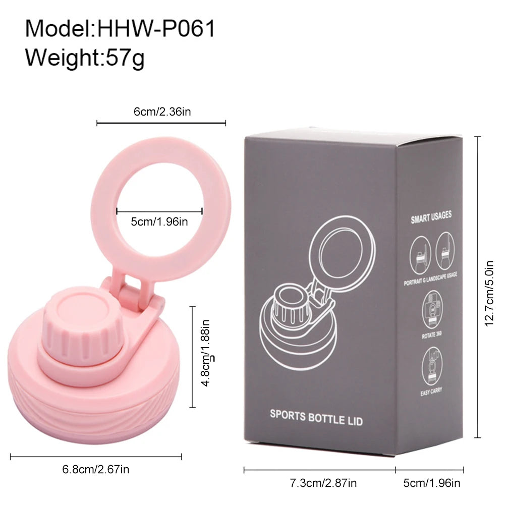 Double Vacuum Insulated Bottle Lid with Phone Holder Sports Water Bottle Lid Leak Proof Insulated Bottle Lid for Outdoor Sports