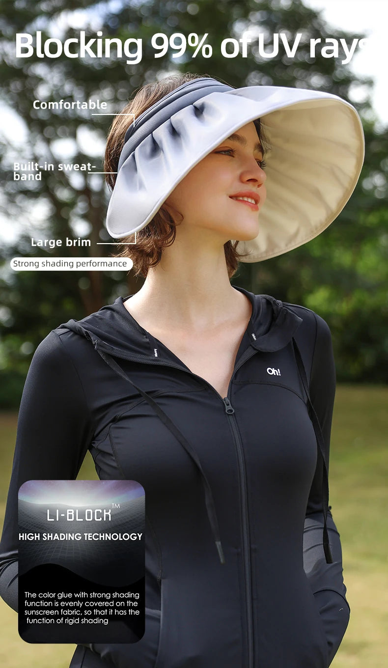 OhSunny Wide Brim Sun Hat,UPF50+ UV Protection Summer Vacation Shell Hats,Packable Lightweight Sun Visor for Women Beach Travel