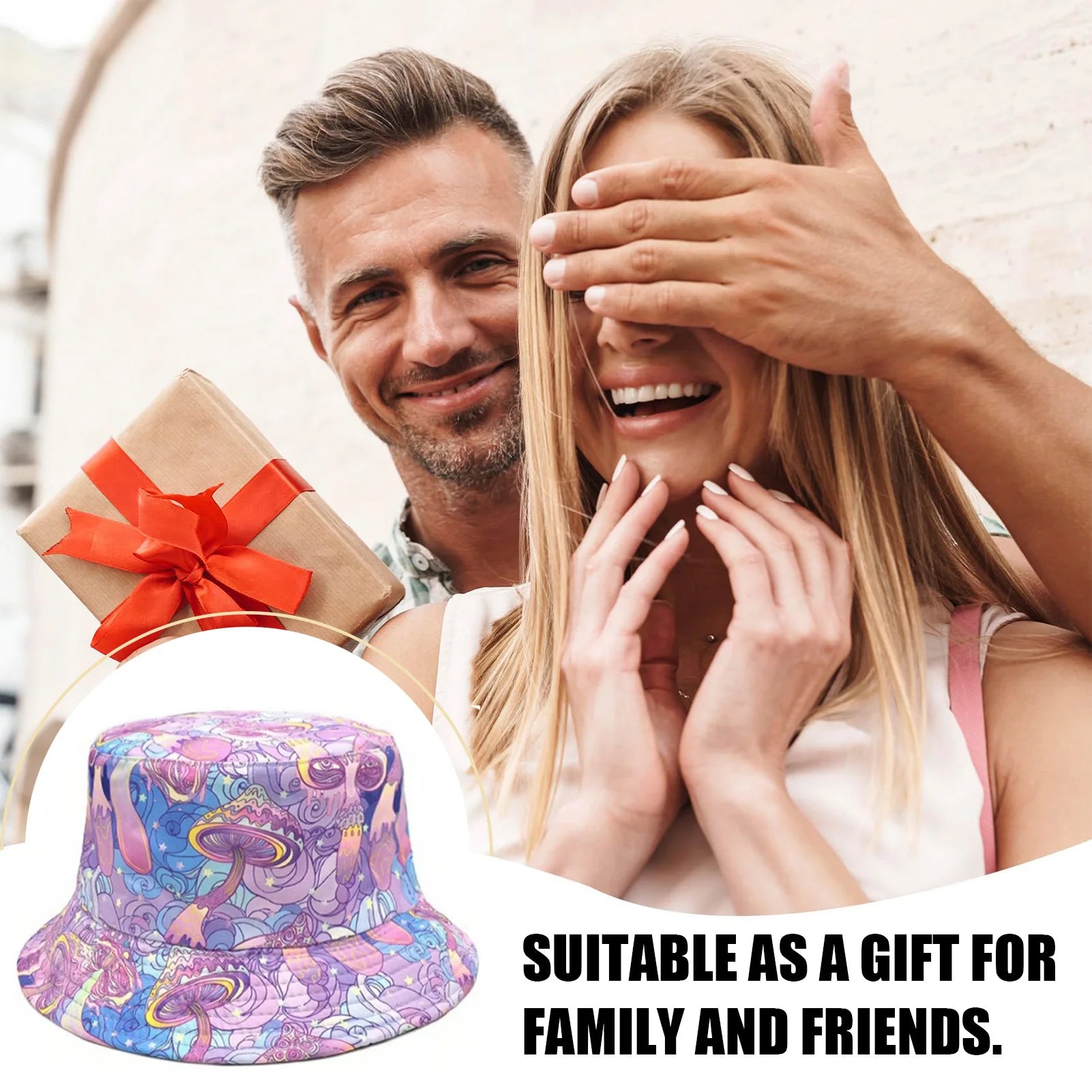 Fashion Bucket Hats for women Double Side Mushroom Design Summer Hats Outdoor Breathable Summer cap for  Camping Traveling