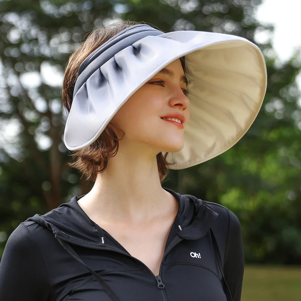 OhSunny Wide Brim Sun Hat,UPF50+ UV Protection Summer Vacation Shell Hats,Packable Lightweight Sun Visor for Women Beach Travel