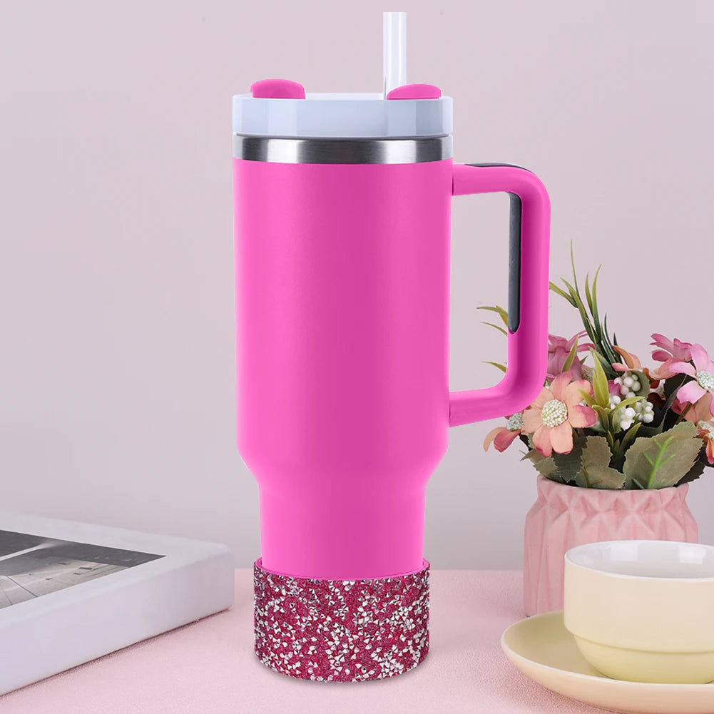 Diamond Bling Silicone Boot Wear Resistant Water Bottle Boot Sleeve Anti-Slip Water Bottles Bottom Sleeve for Stanley Cup 40oz