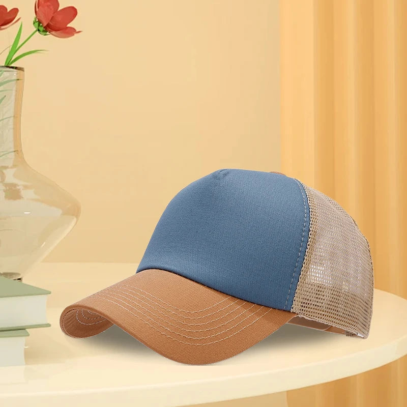 Classic Baseball Caps Unisex Adjustable Solid Color Dad Hats Breathable Mesh Trucker Hats for Sports Outdoor