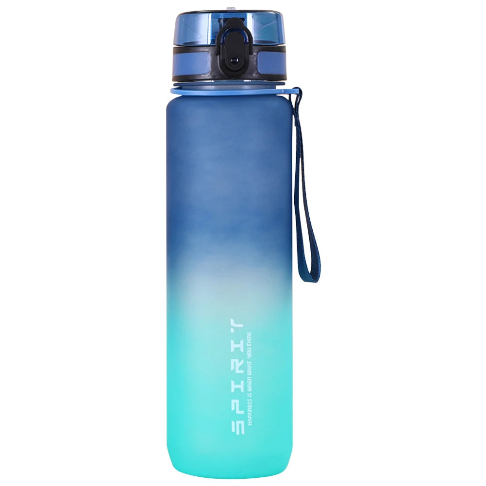 Frosted Water Bottle Leakproof Dazzling Color Water Bottle Large Capacity Gradient Water Cup for Fitness Gym Outdoor Sports