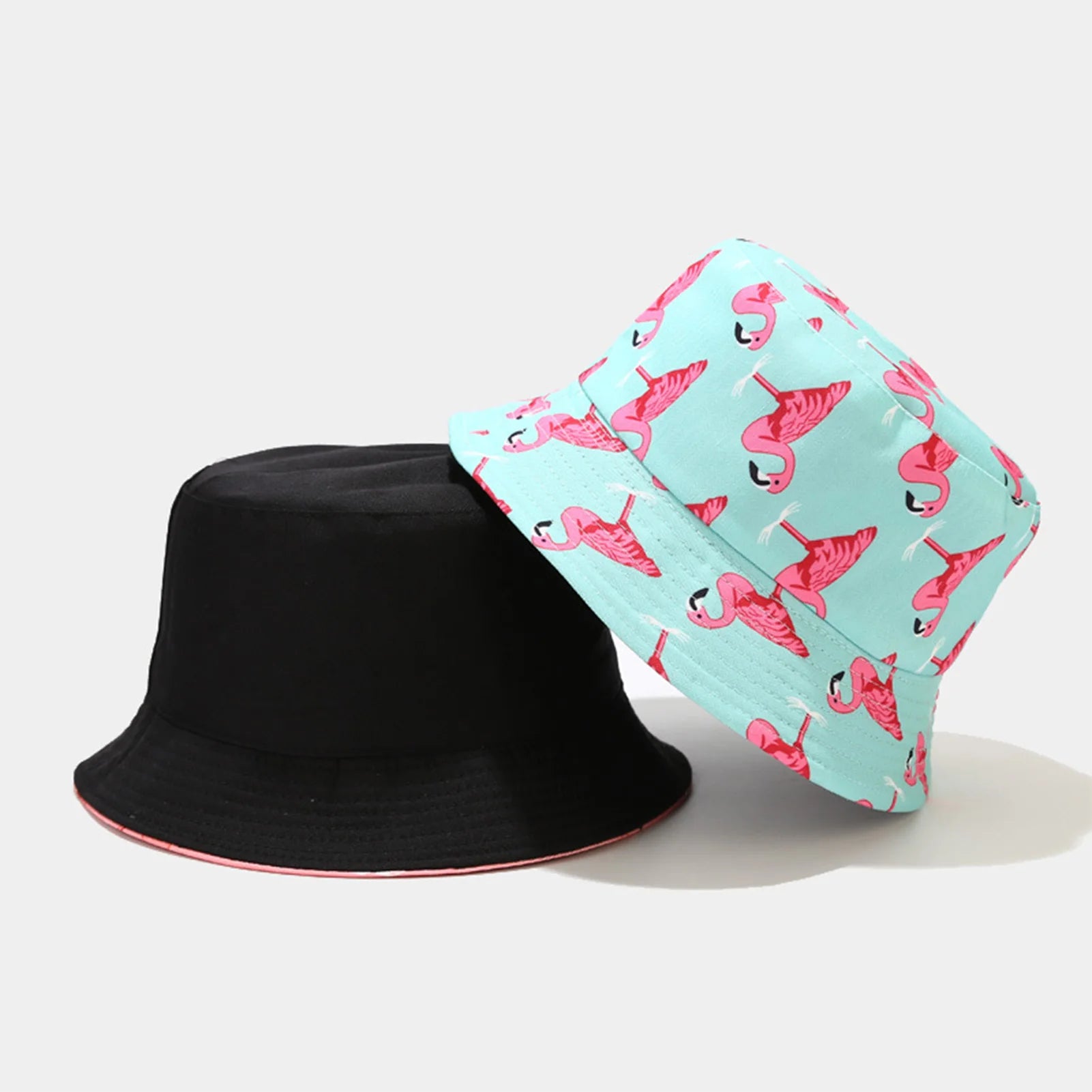 Flamingos Pattern Bucket Hats Outdoor Breathable Summer Flamingos Printed Hats for Home Office Travel Hiking MIAO-US