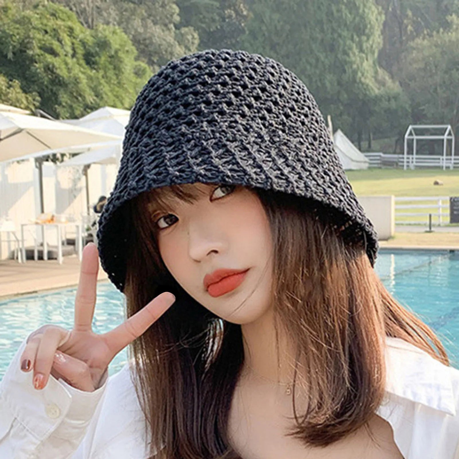 Summer Hiking Fisherman Hat Hollow Out Lightweight Windproof Fisherman Hats for Friend Family Neighbors Gift MIAO