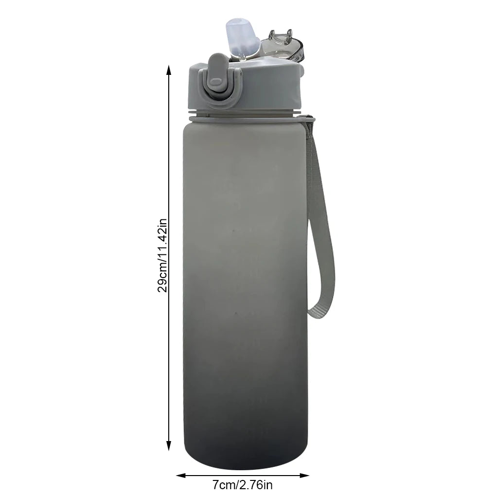 1L Motivational Gradient Fitness Water Bottle Removable Strainer Leak-proof Plastic Drink Cup Fitness Pink Blue