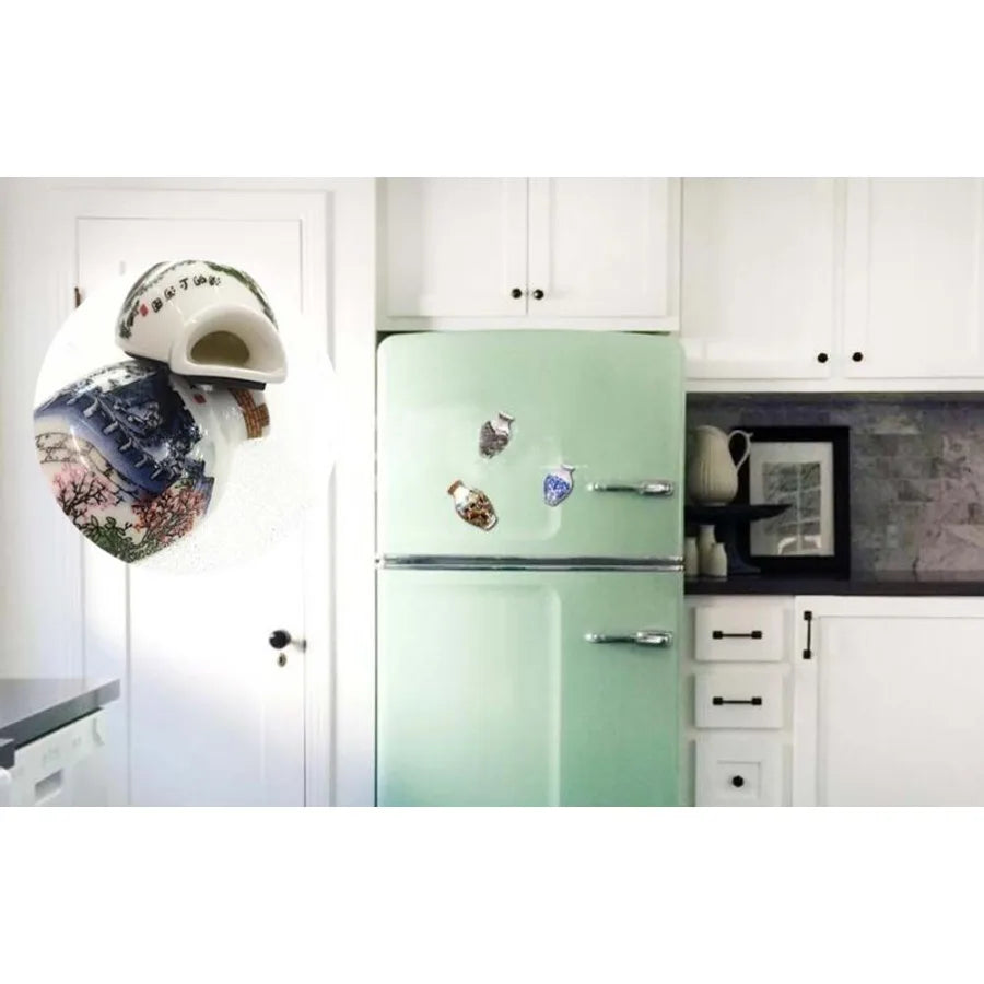 Set Of 4 Chinese Style Refrigerator Magnet Ceramics Painted China Famous Places