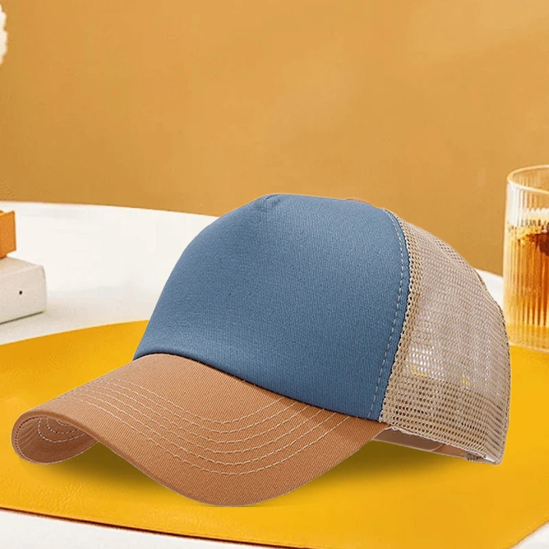 Classic Baseball Caps Unisex Adjustable Solid Color Dad Hats Breathable Mesh Trucker Hats for Sports Outdoor