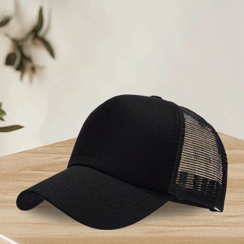 Classic Baseball Caps Unisex Adjustable Solid Color Dad Hats Breathable Mesh Trucker Hats for Sports Outdoor