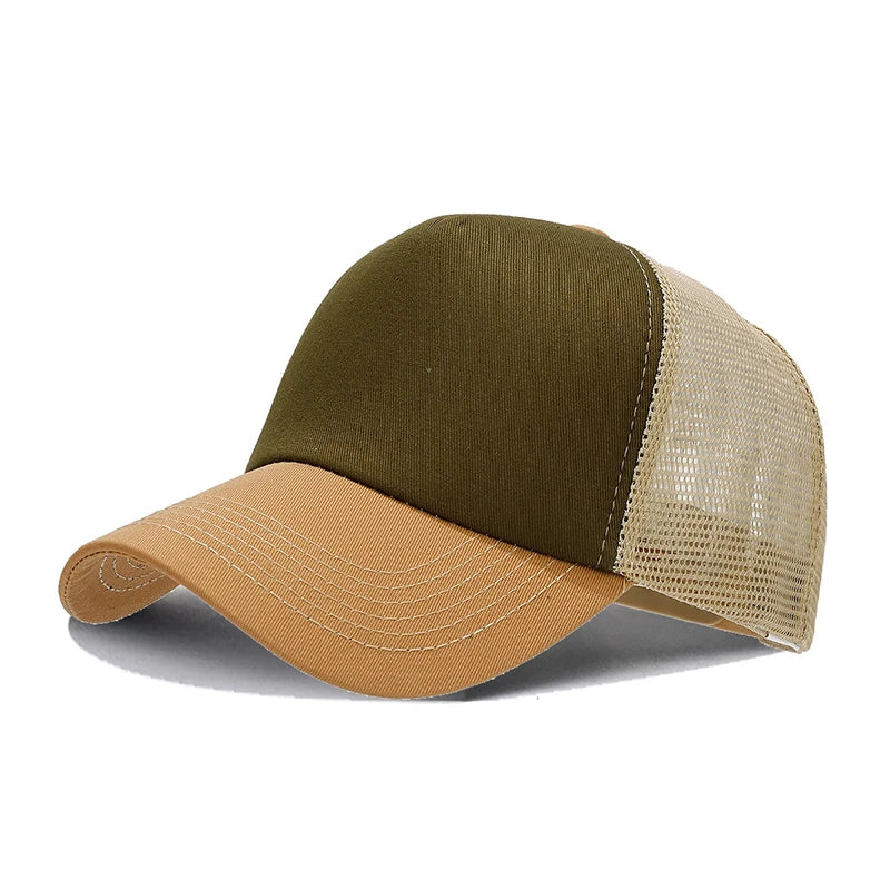 Classic Baseball Caps Unisex Adjustable Solid Color Dad Hats Breathable Mesh Trucker Hats for Sports Outdoor