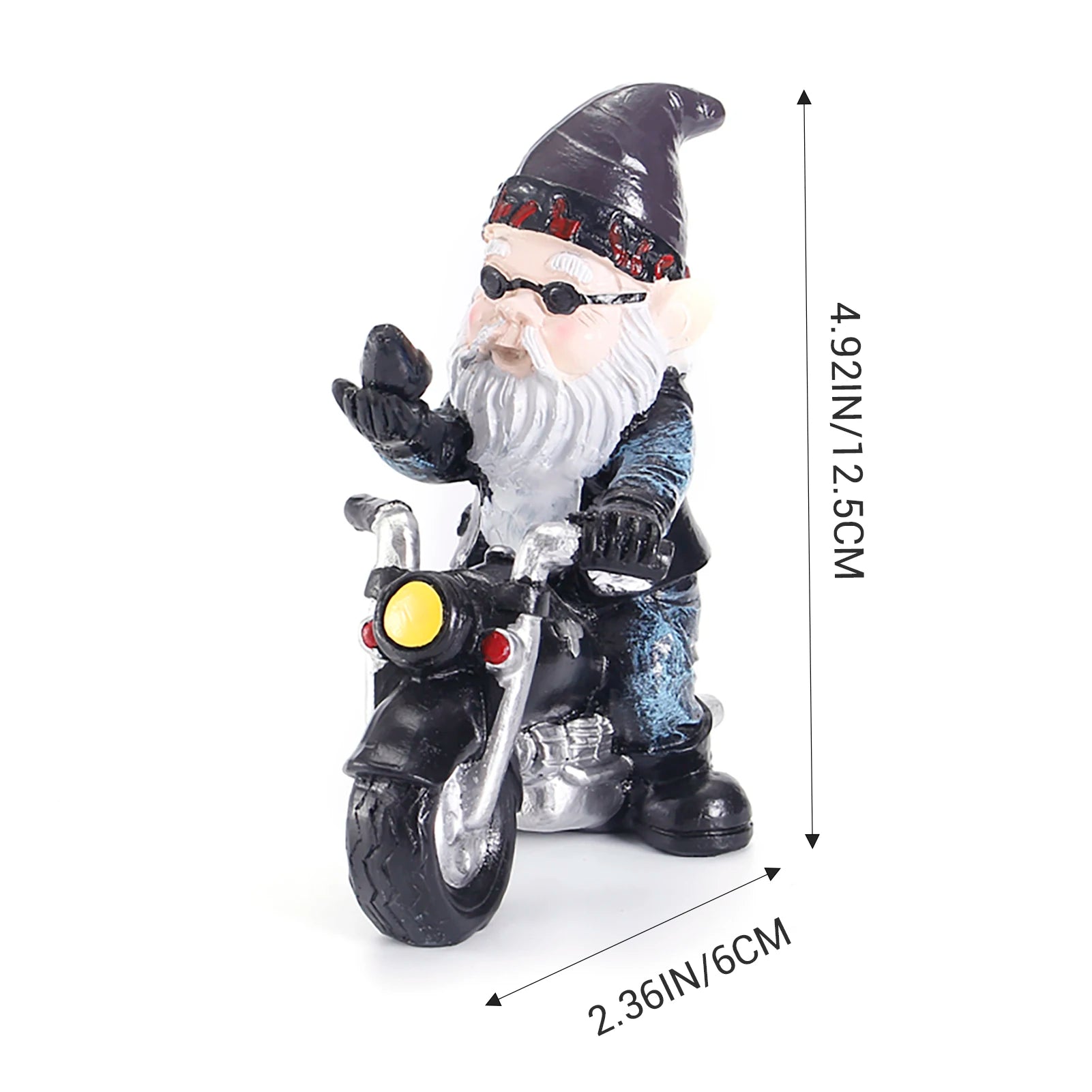 1-2pcs Cool Gnome Statue Decoration Crafts Vivid Interesting Motorcycle-Riding Dwarf Elderly Ornaments Desktop Summer Decors