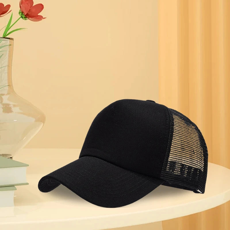 Classic Baseball Caps Unisex Adjustable Solid Color Dad Hats Breathable Mesh Trucker Hats for Sports Outdoor