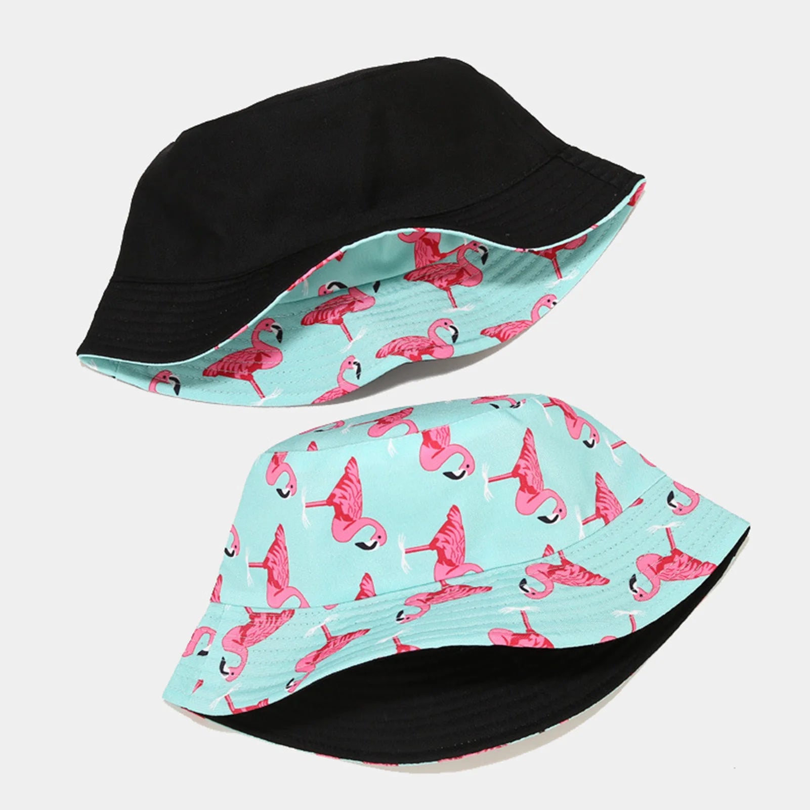 Flamingos Pattern Bucket Hats Outdoor Breathable Summer Flamingos Printed Hats for Home Office Travel Hiking MIAO-US