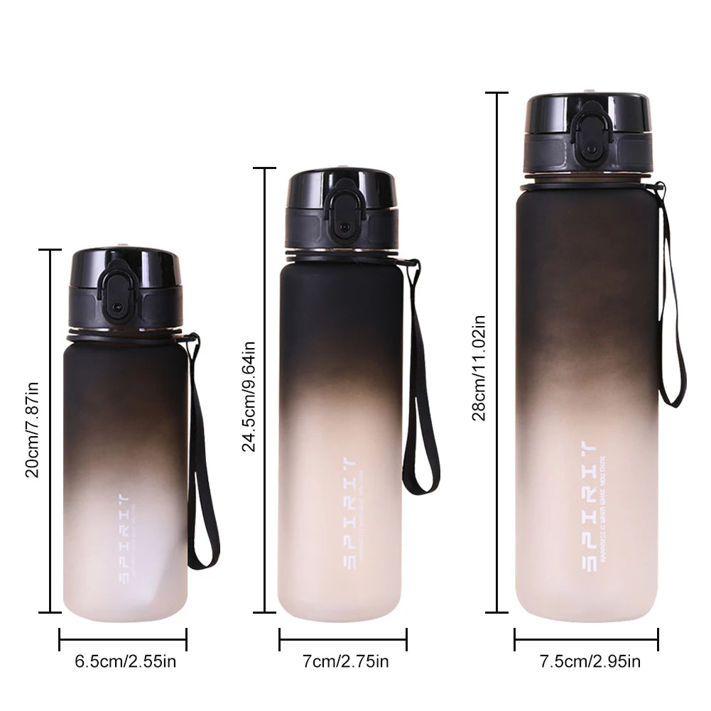Frosted Water Bottle Leakproof Dazzling Color Water Bottle Large Capacity Gradient Water Cup for Fitness Gym Outdoor Sports
