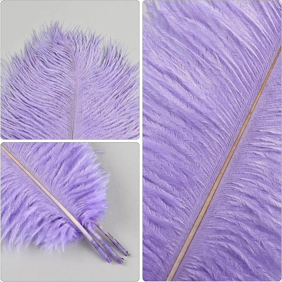 THARAHT Lavender Ostrich Feathers 24pcs Natural Bulk 810Inch 20cm25cm for Crafts Wedding Party Centerpieces Flower Arrangement