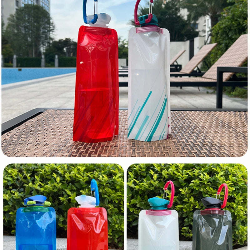 700mL Reusable Sports Travel Portable Collapsible Folding Drink Water Bottle Kettle Outdoor Sports Plastic Water Bottle