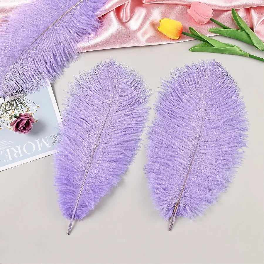 THARAHT Lavender Ostrich Feathers 24pcs Natural Bulk 810Inch 20cm25cm for Crafts Wedding Party Centerpieces Flower Arrangement