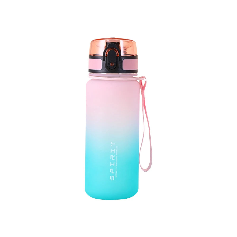 Frosted Water Bottle Leakproof Dazzling Color Water Bottle Large Capacity Gradient Water Cup for Fitness Gym Outdoor Sports