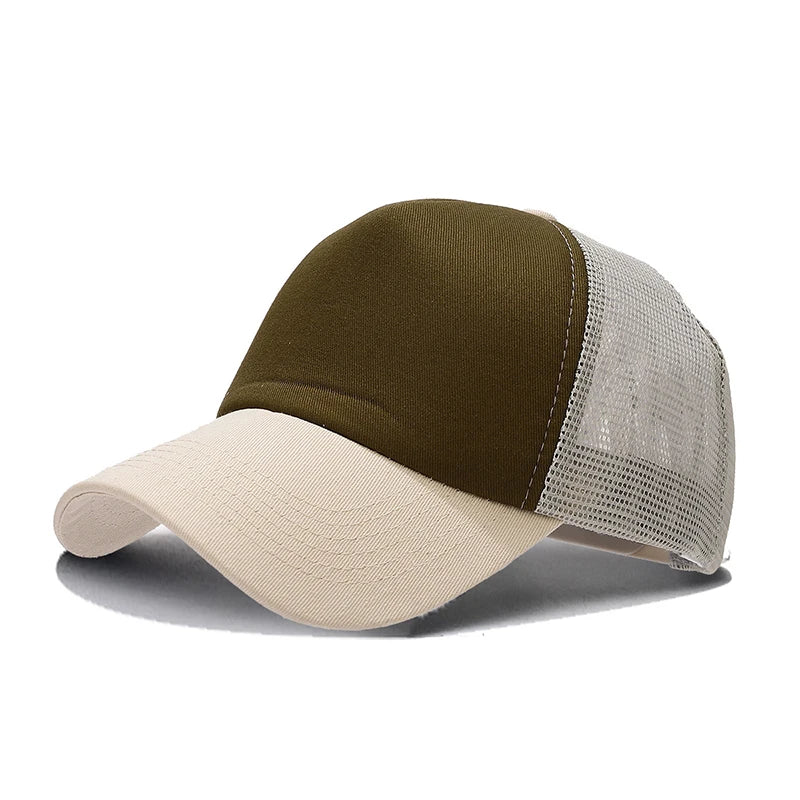 Classic Baseball Caps Unisex Adjustable Solid Color Dad Hats Breathable Mesh Trucker Hats for Sports Outdoor