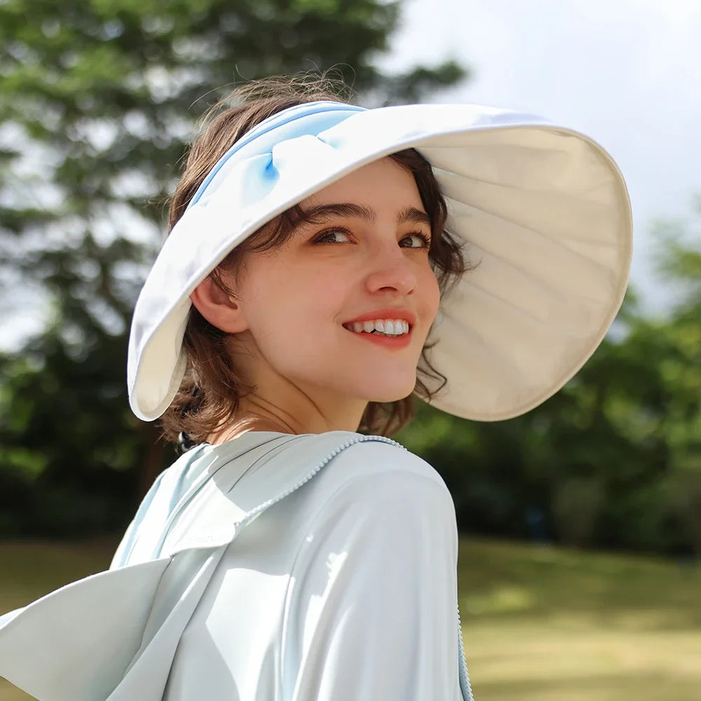 OhSunny Wide Brim Sun Hat,UPF50+ UV Protection Summer Vacation Shell Hats,Packable Lightweight Sun Visor for Women Beach Travel