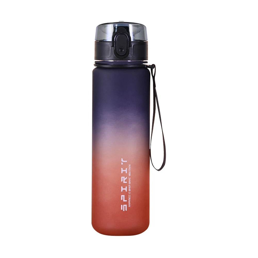 Frosted Water Bottle Leakproof Dazzling Color Water Bottle Large Capacity Gradient Water Cup for Fitness Gym Outdoor Sports