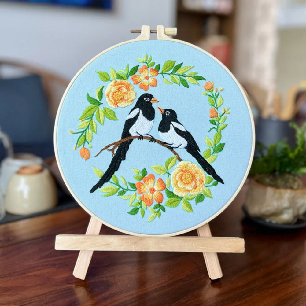 4pcs/set Embroidery Kit for Beginners Art Craft Hummingbird Flower Cross Stitch Starter Kits DIY Handmade Sewing Art Crafts