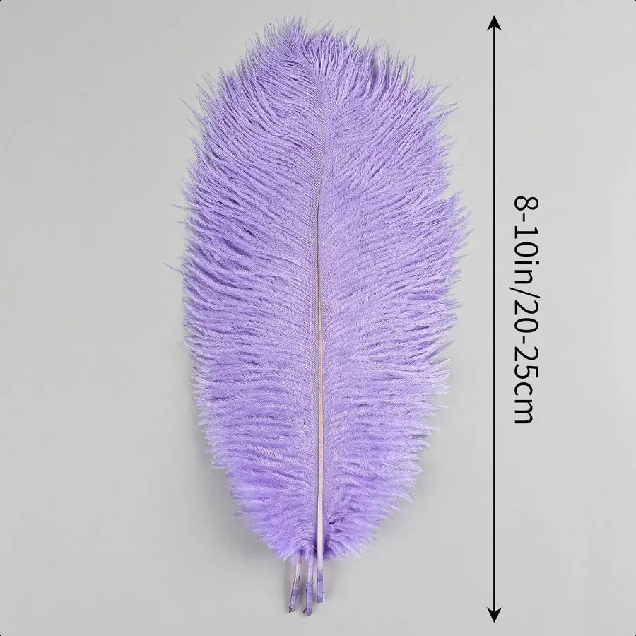THARAHT Lavender Ostrich Feathers 24pcs Natural Bulk 810Inch 20cm25cm for Crafts Wedding Party Centerpieces Flower Arrangement