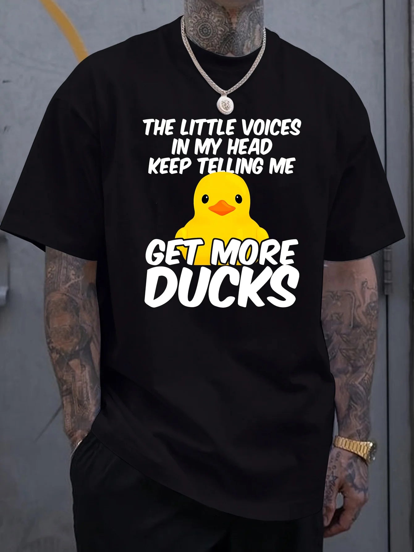 Little Yellow Duck Print Cartoon T-shirt - Men's Fashion GET MORE DUCKS