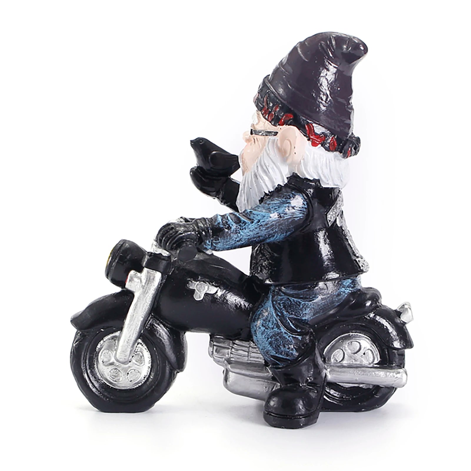 1-2pcs Cool Gnome Statue Decoration Crafts Vivid Interesting Motorcycle-Riding Dwarf Elderly Ornaments Desktop Summer Decors