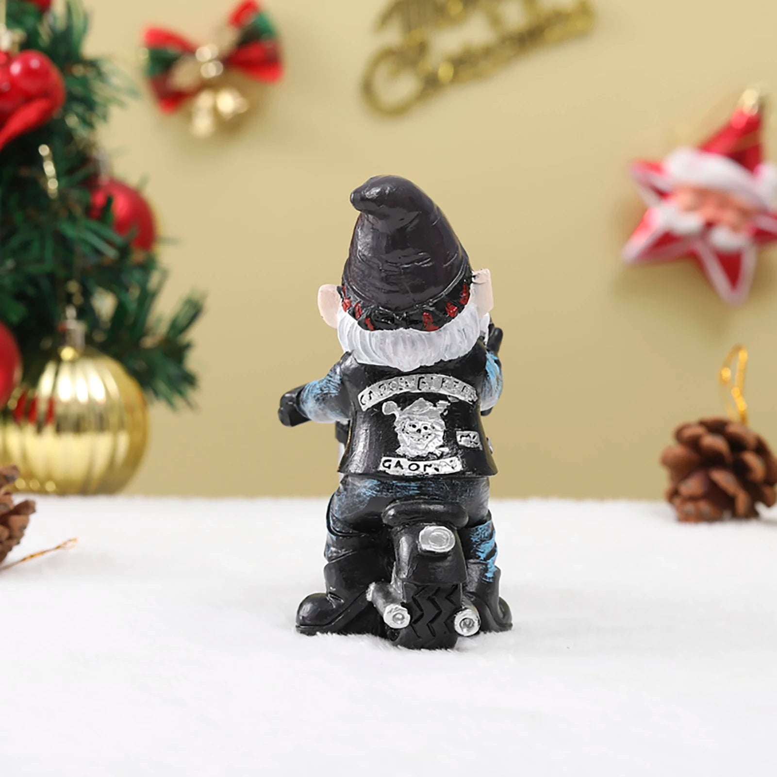 1-2pcs Cool Gnome Statue Decoration Crafts Vivid Interesting Motorcycle-Riding Dwarf Elderly Ornaments Desktop Summer Decors