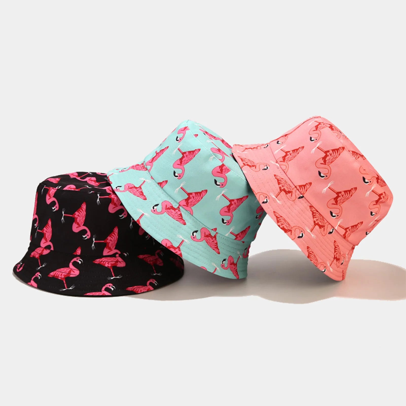 Flamingos Pattern Bucket Hats Outdoor Breathable Summer Flamingos Printed Hats for Home Office Travel Hiking MIAO-US