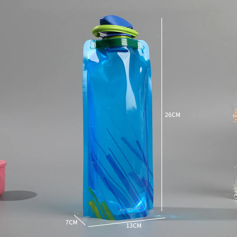 700mL Reusable Sports Travel Portable Collapsible Folding Drink Water Bottle Kettle Outdoor Sports Plastic Water Bottle