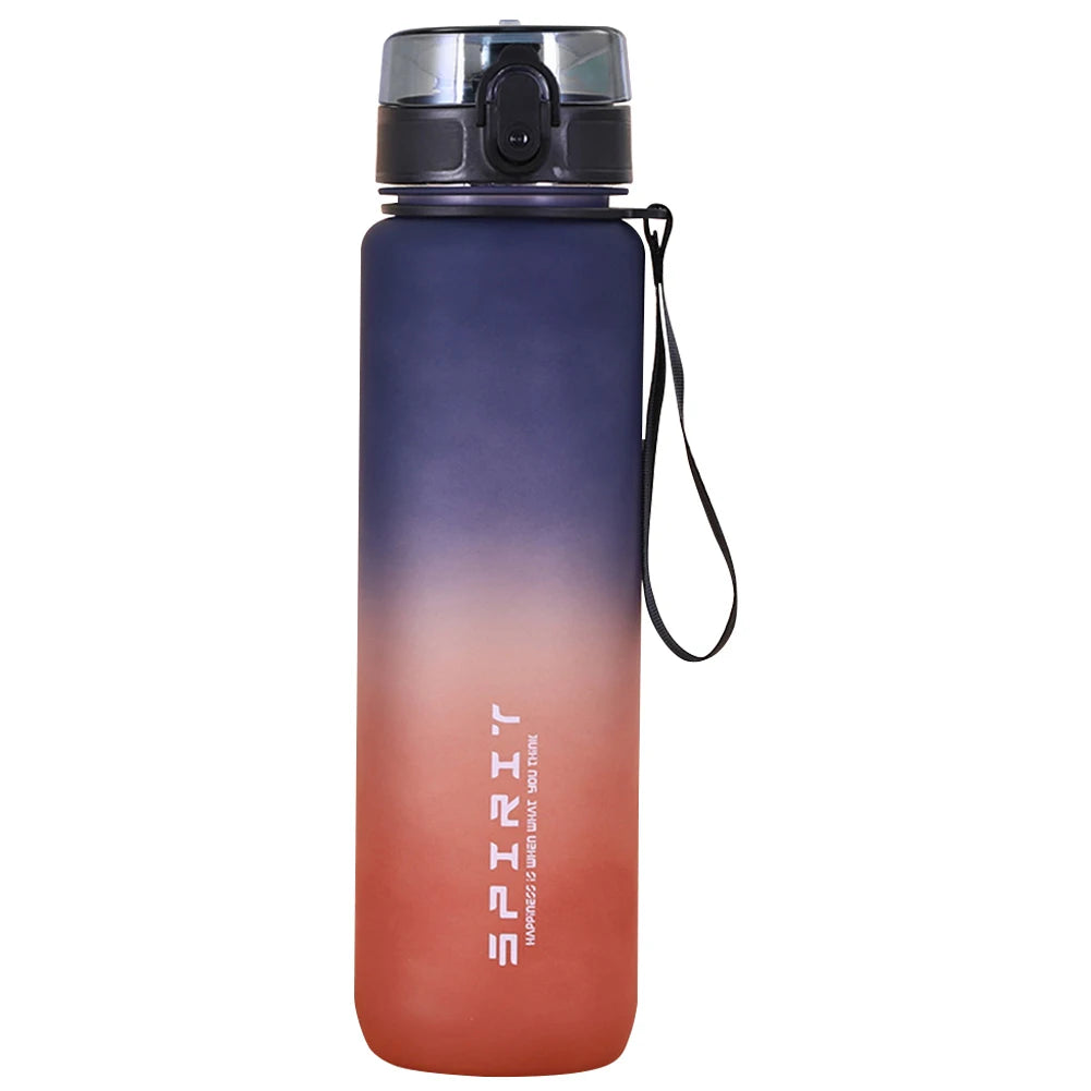 Frosted Water Bottle Leakproof Dazzling Color Water Bottle Large Capacity Gradient Water Cup for Fitness Gym Outdoor Sports