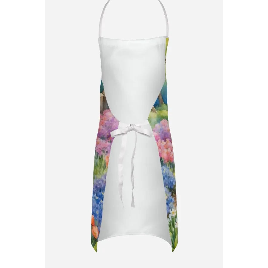 American Bulldog Spring Garden Apron Cooking Kitchen Server Baking Crafts Gardening for Adult Women Men Unisex Large Multicolor