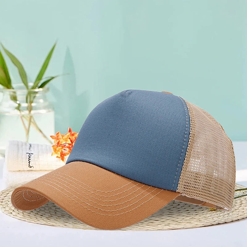 Classic Baseball Caps Unisex Adjustable Solid Color Dad Hats Breathable Mesh Trucker Hats for Sports Outdoor