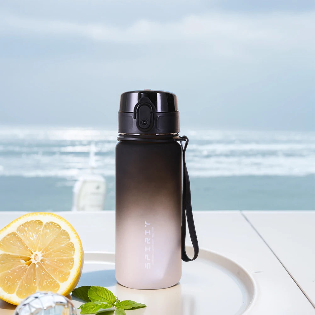 Frosted Water Bottle Leakproof Dazzling Color Water Bottle Large Capacity Gradient Water Cup for Fitness Gym Outdoor Sports