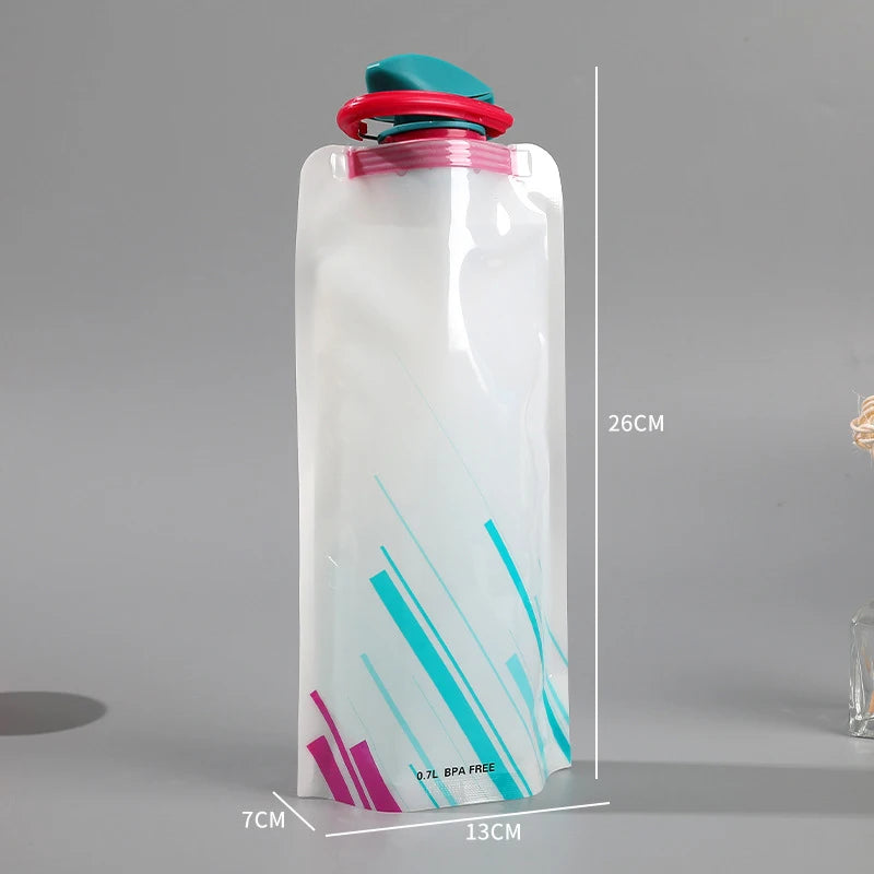 700mL Reusable Sports Travel Portable Collapsible Folding Drink Water Bottle Kettle Outdoor Sports Plastic Water Bottle