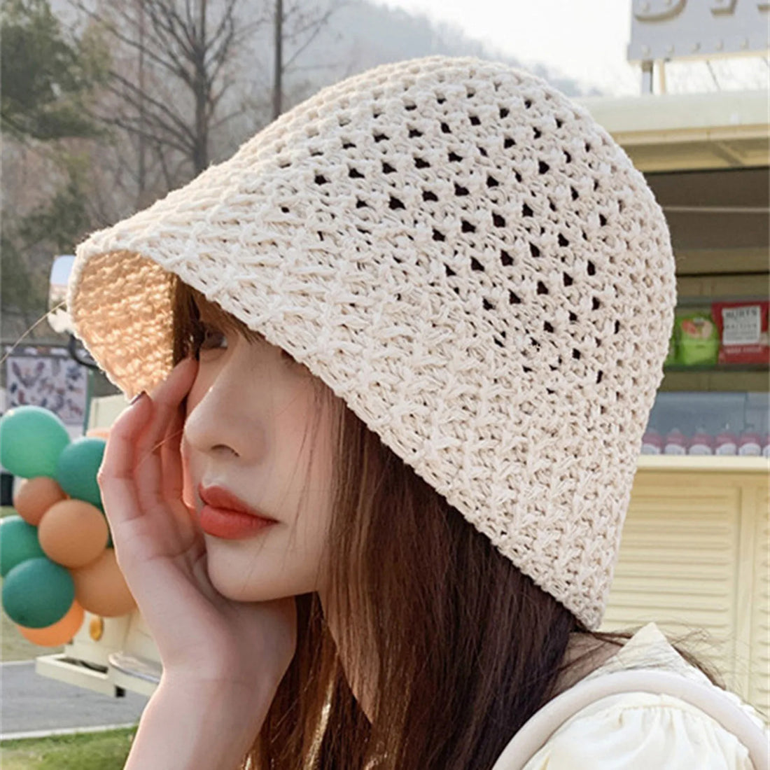 Summer Hiking Fisherman Hat Hollow Out Lightweight Windproof Fisherman Hats for Friend Family Neighbors Gift MIAO