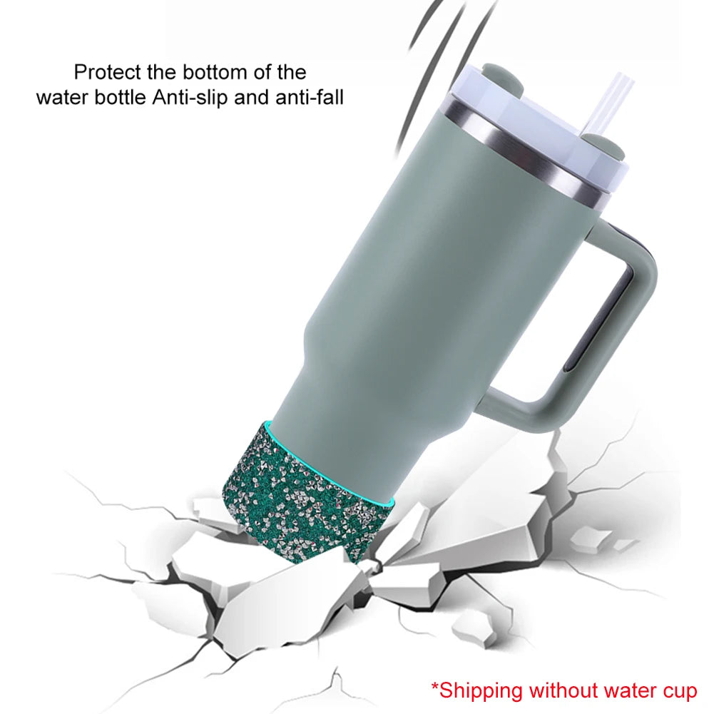 Diamond Bling Silicone Boot Wear Resistant Water Bottle Boot Sleeve Anti-Slip Water Bottles Bottom Sleeve for Stanley Cup 40oz