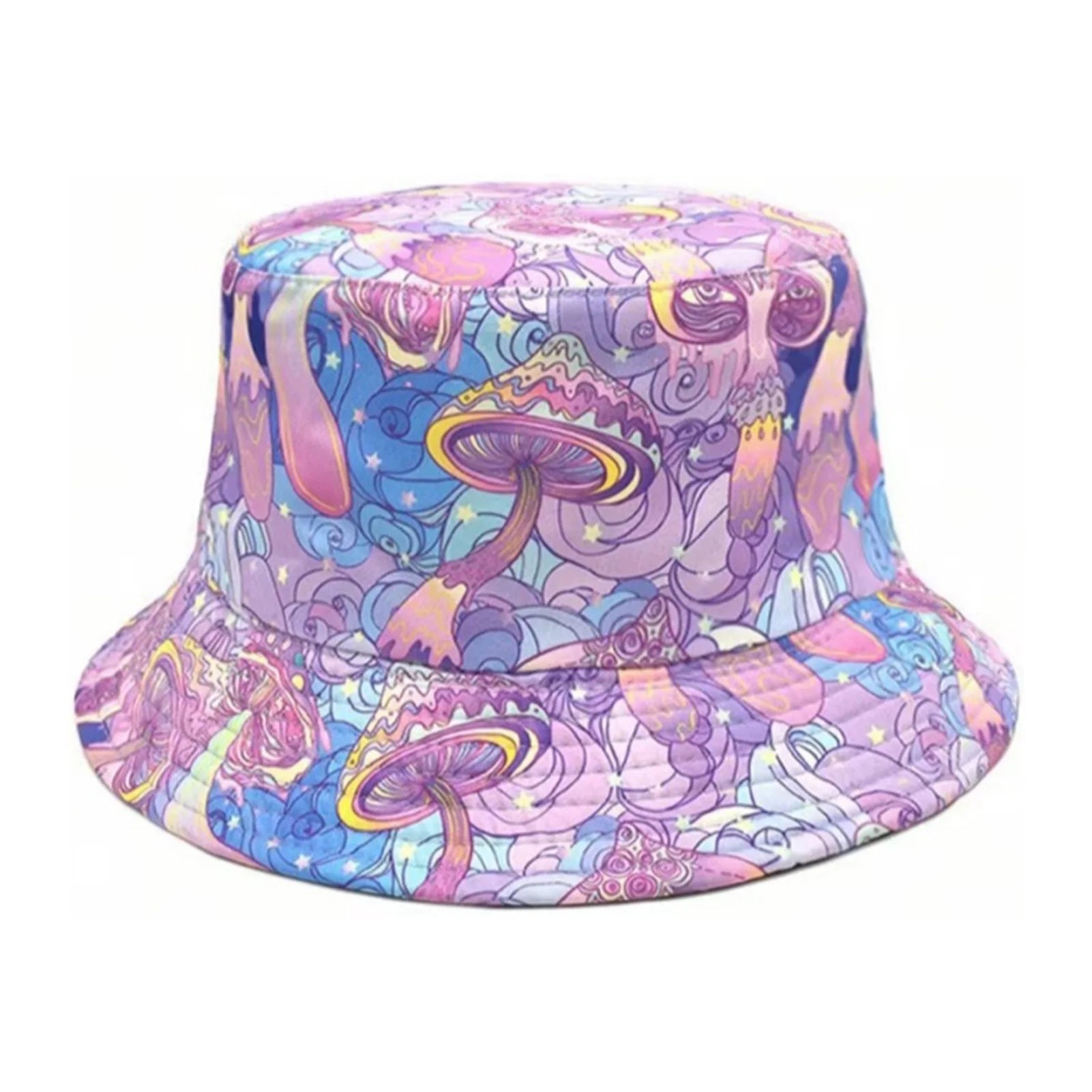 Fashion Bucket Hats for women Double Side Mushroom Design Summer Hats Outdoor Breathable Summer cap for  Camping Traveling