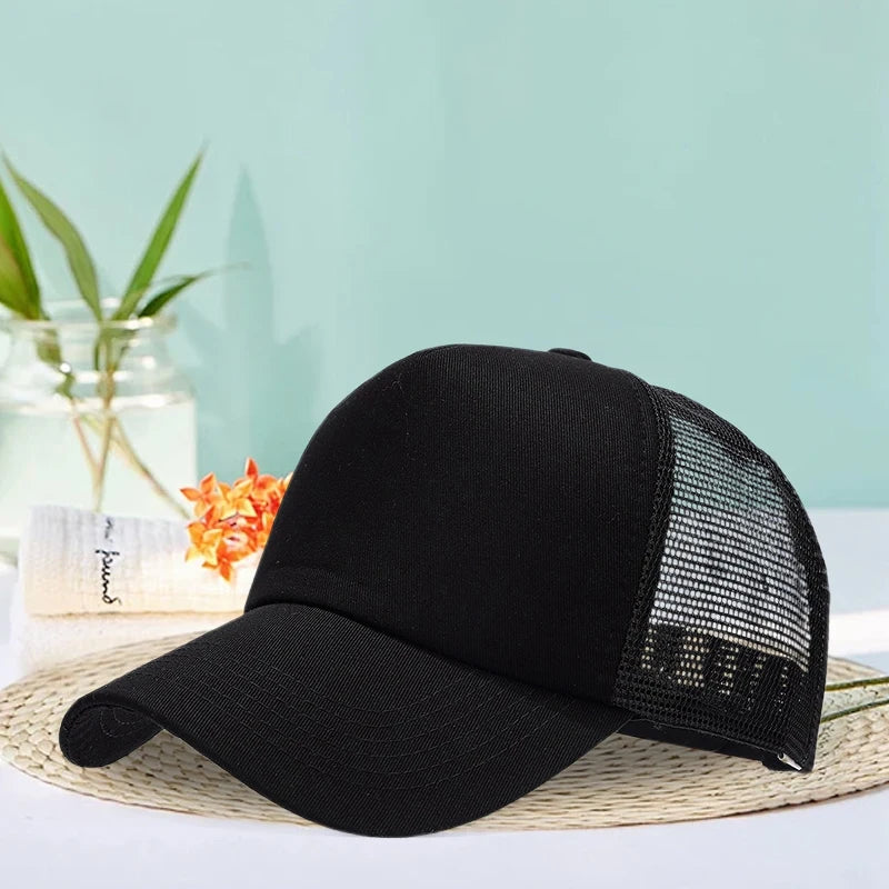 Classic Baseball Caps Unisex Adjustable Solid Color Dad Hats Breathable Mesh Trucker Hats for Sports Outdoor