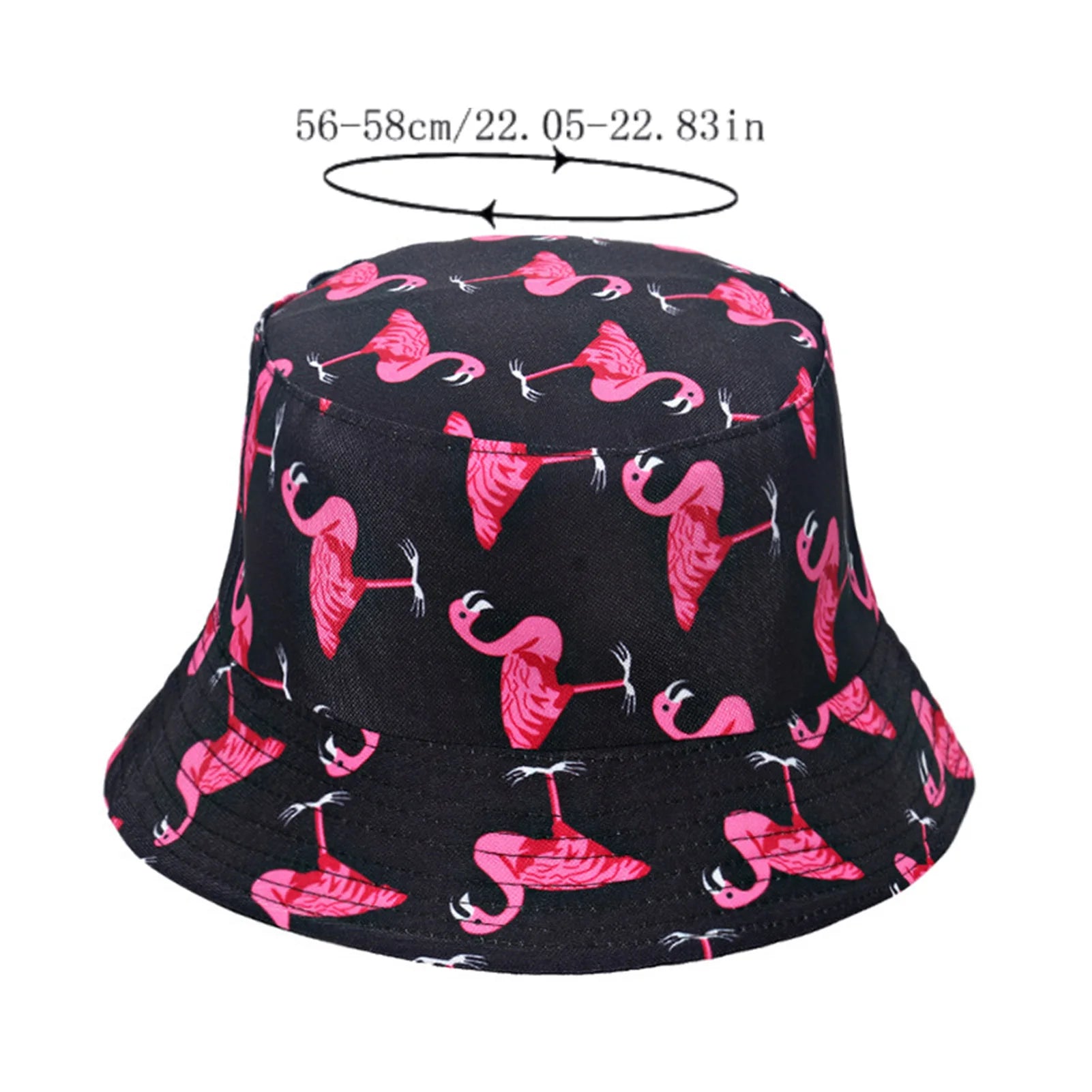 Summer Bucket Hats Flamingos Printed Fashion Casual cap Unisex Outdoor Camping Breathable Hat circumference 56-58cm