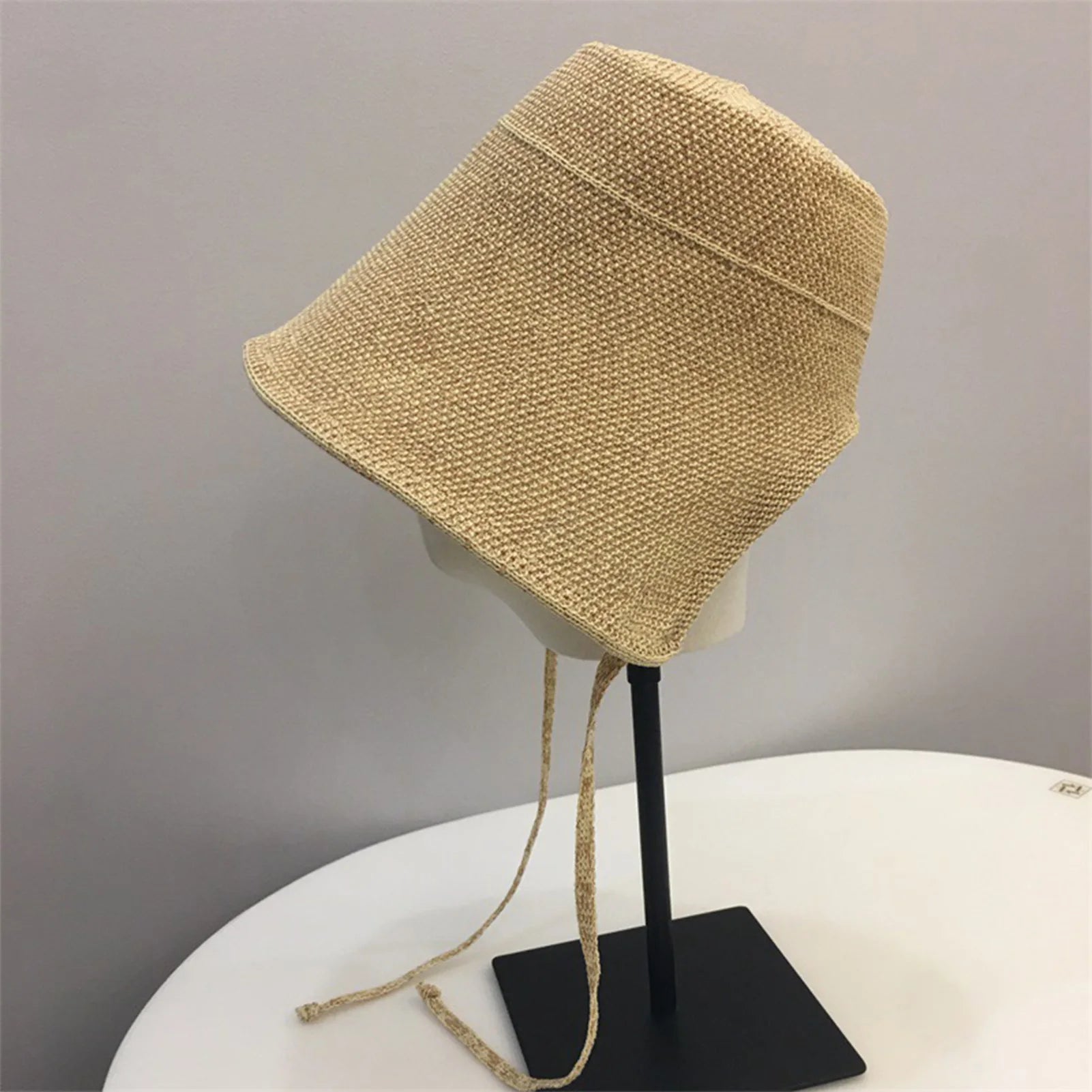 Women's Trendy Bucket Hat Drawstring Outdoor Breathable Summer Hats for Home Office Travel Hiking MIAO-US