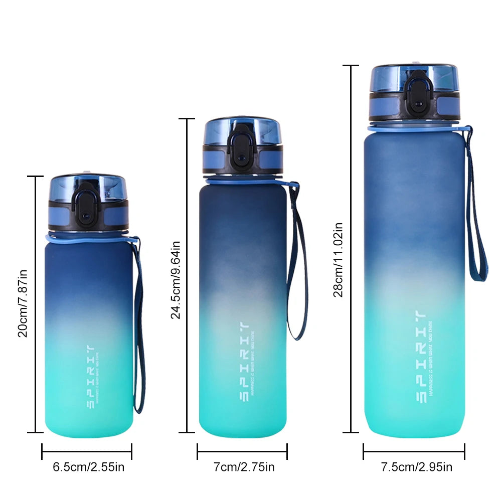 Frosted Water Bottle Leakproof Dazzling Color Water Bottle Large Capacity Gradient Water Cup for Fitness Gym Outdoor Sports