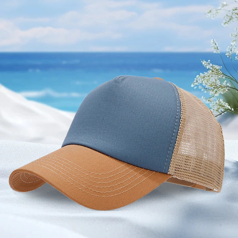 Classic Baseball Caps Unisex Adjustable Solid Color Dad Hats Breathable Mesh Trucker Hats for Sports Outdoor