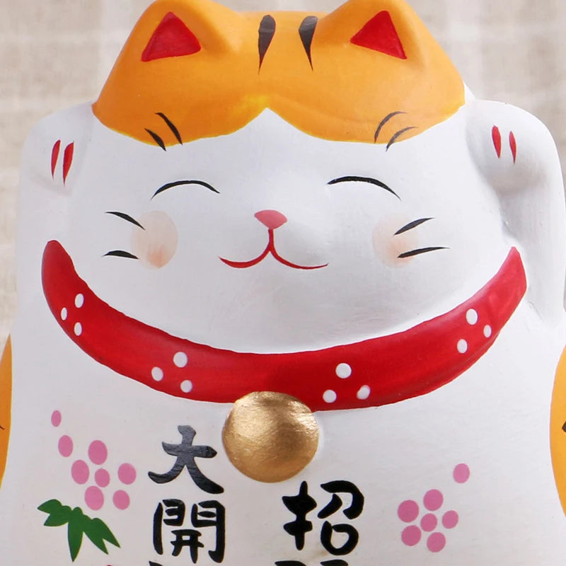 Japanese Ceramic Lucky Cat Tumbler Daruma Crafts Cartoon Lucky Cat Ornaments Landscape Home Decor Fortune Cat Statue Figurines
