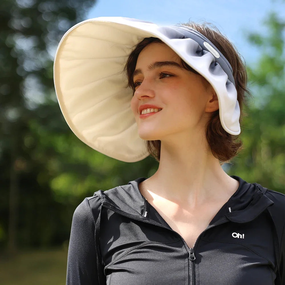 OhSunny Wide Brim Sun Hat,UPF50+ UV Protection Summer Vacation Shell Hats,Packable Lightweight Sun Visor for Women Beach Travel