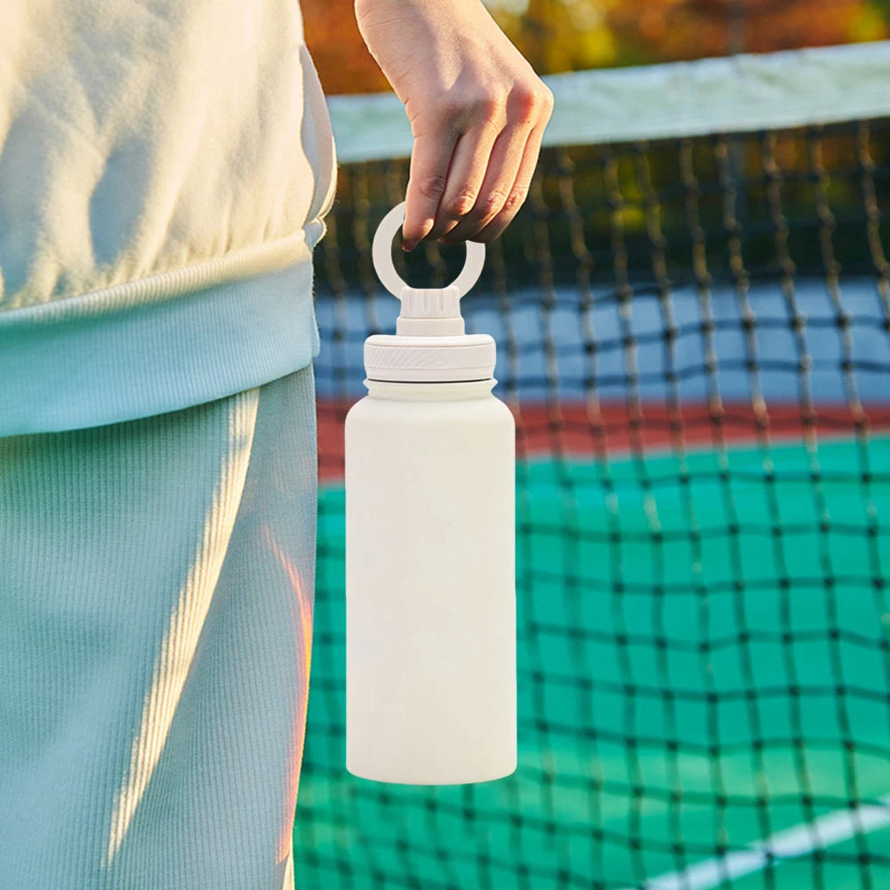 Double Vacuum Insulated Bottle Lid with Phone Holder Sports Water Bottle Lid Leak Proof Insulated Bottle Lid for Outdoor Sports